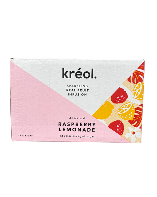 Kreol Sparkling Real Fruit Infusion Raspberry Lemonade 12 x 330ml