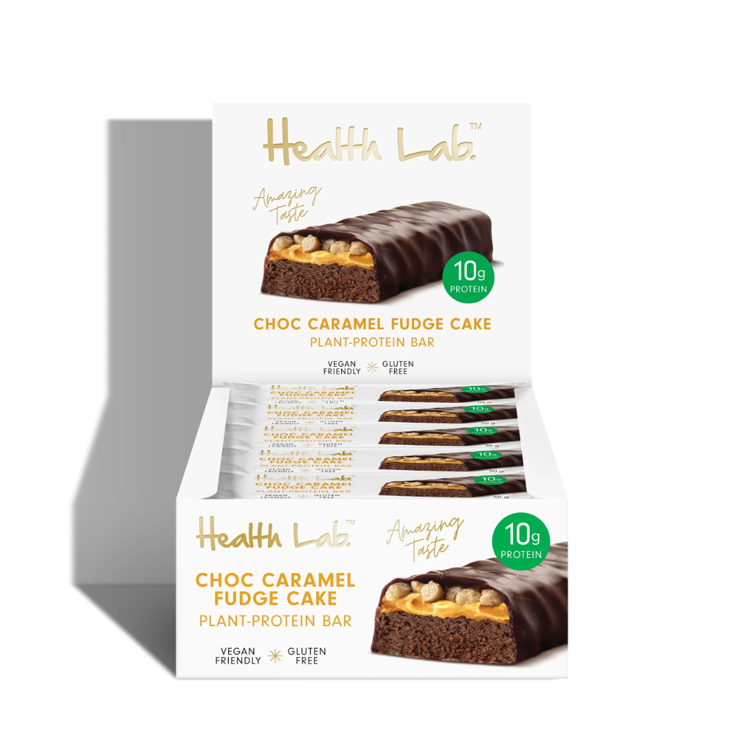 Health Lab Plant Protein Bar Choc Caramel Fudge Cake 50g