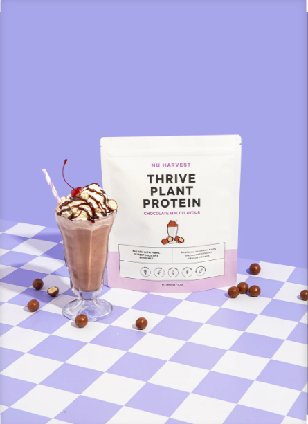 Nu Harvest Thrive Plant Protein Choc Malt 500g