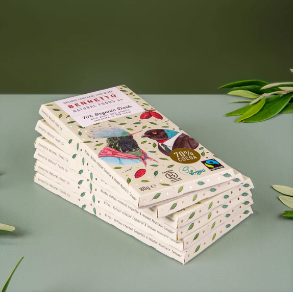 Bennetto 70% Organic Dark Organic Chocolate Block 80g