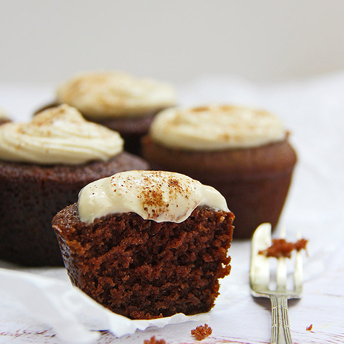 Chai Latte Cupcakes with Coconut Icing
