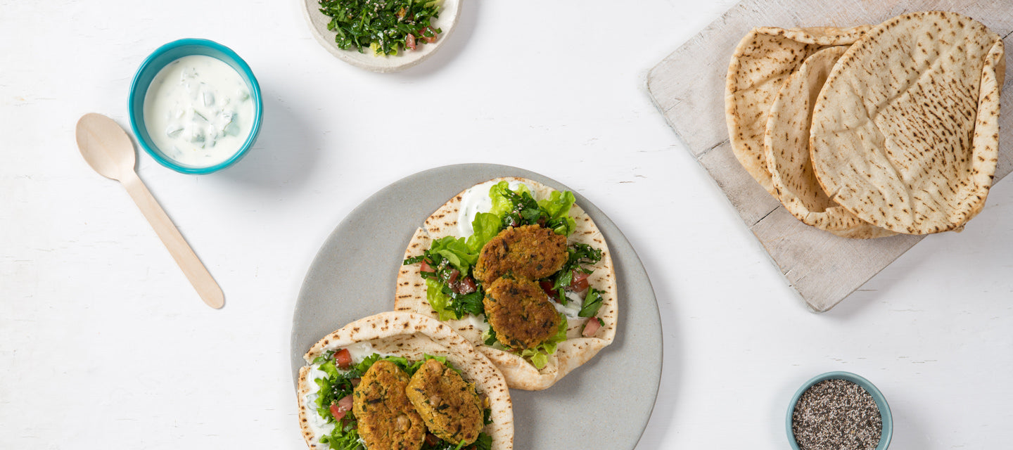 Chickpea and Chia Falafels with Tzatziki