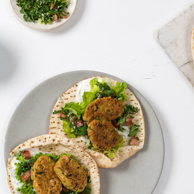 Chickpea and Chia Falafels with Tzatziki
