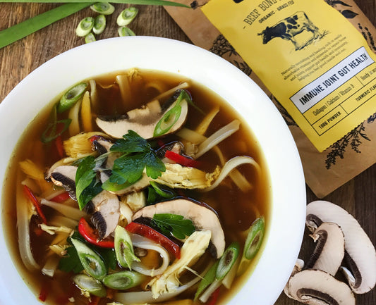 Five Minute Dinner - Turmeric Bone broth bowl