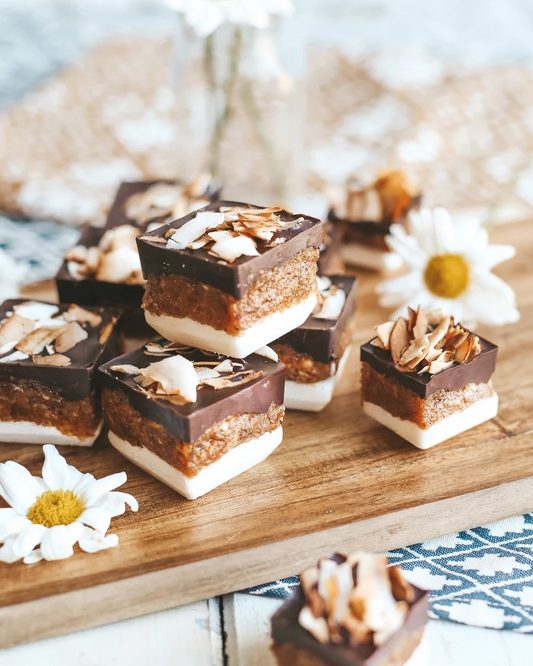 Raw Coconut & Caramel Slice