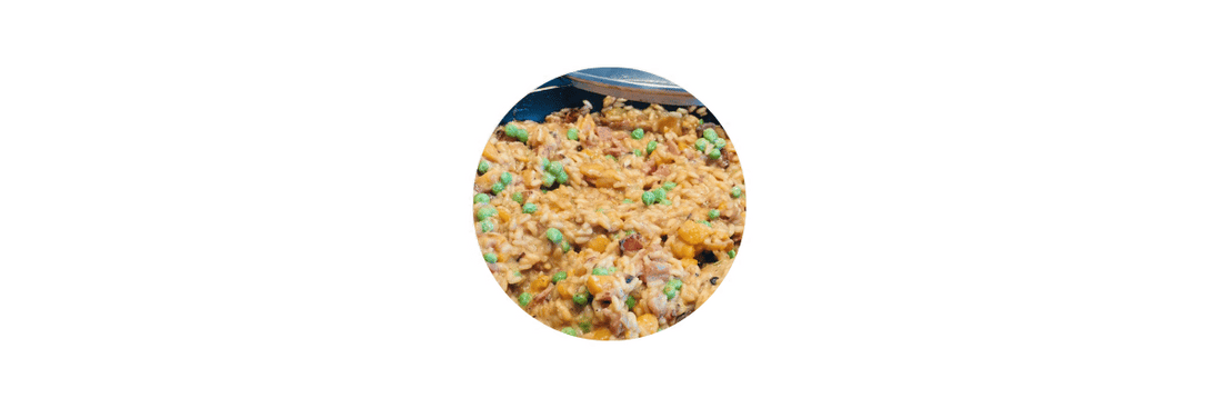 comfort food risotto with Pumpkin, Bacon + Peas
