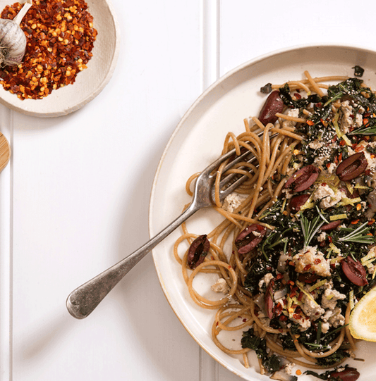 Vegan Lemon, Chilli and Tofu  Spaghetti