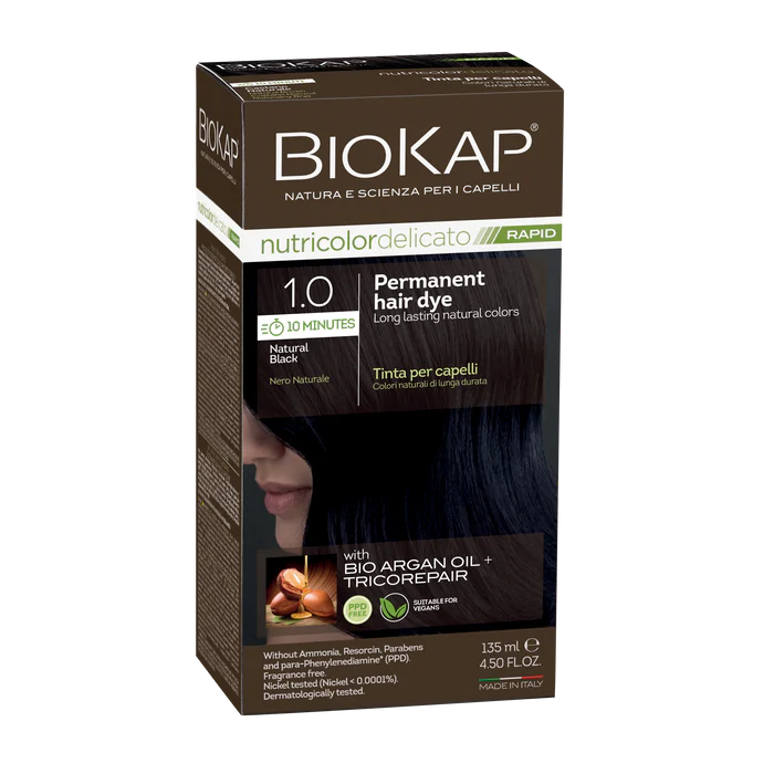 BioKap Delicato Rapid Permanent Hair Dye - Natural Black 1.0