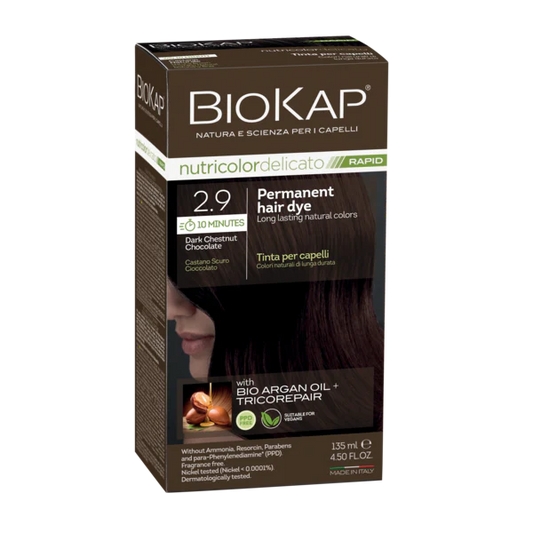 BioKap Delicato Rapid Permanent Hair Dye (Vegan) - Dark Chestnut Chocolate 2.9