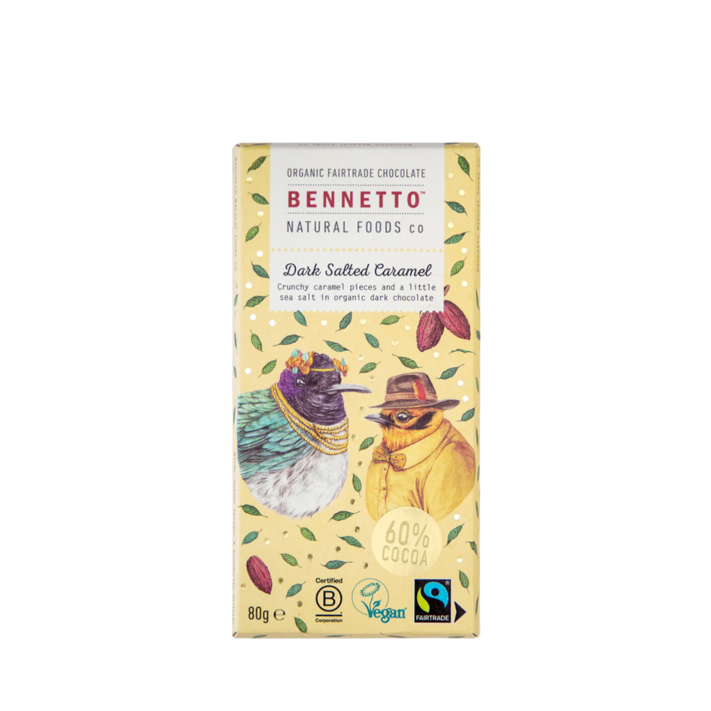 Bennetto Dark Salted Caramel Organic Chocolate Block 80g
