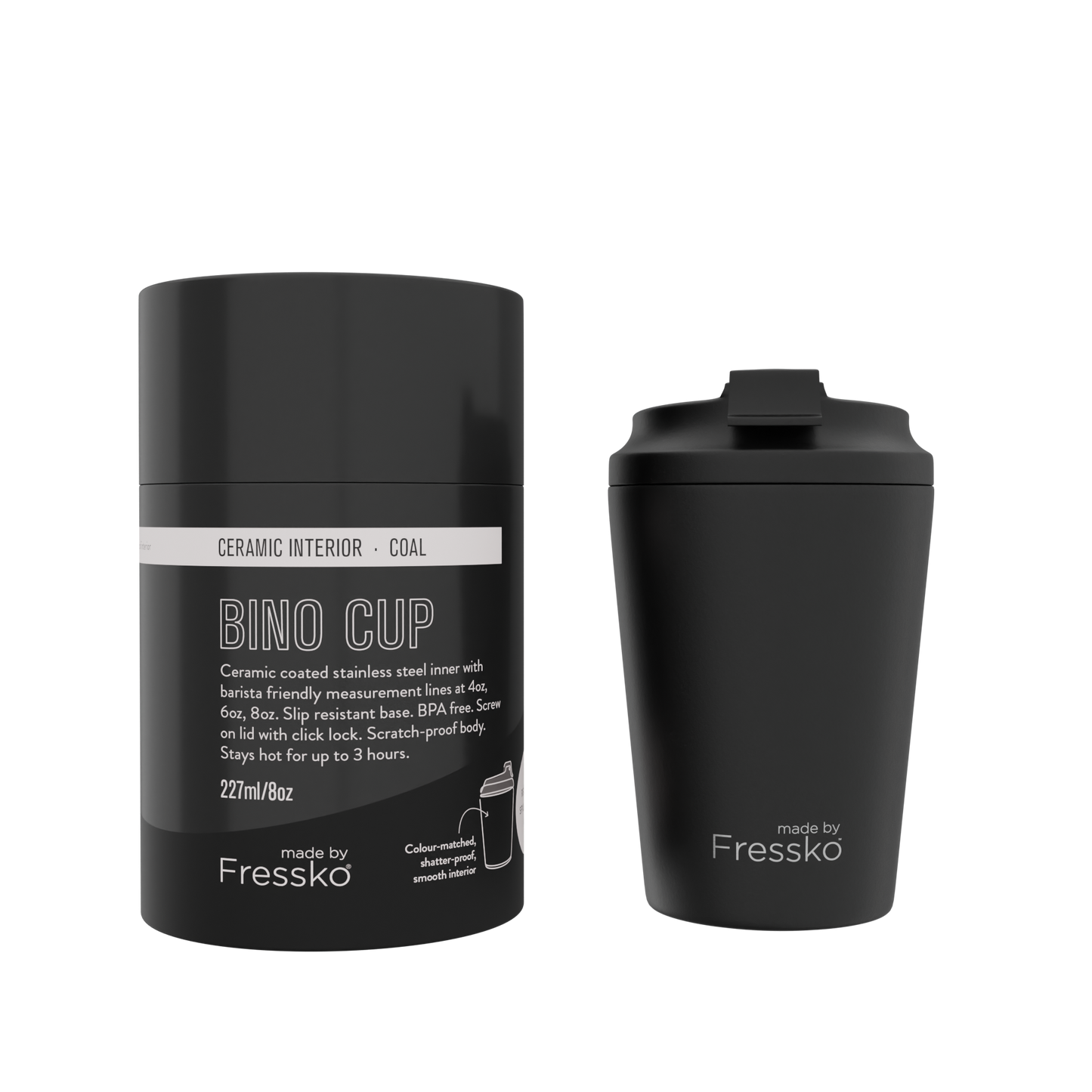 Fressko Bino Reusable Coffee Cup 230mL - Ceramic Lined