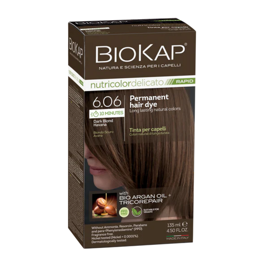 BioKap Delicato Rapid Permanent Hair Dye (Vegan) -  Dark Blond Havana 6.06