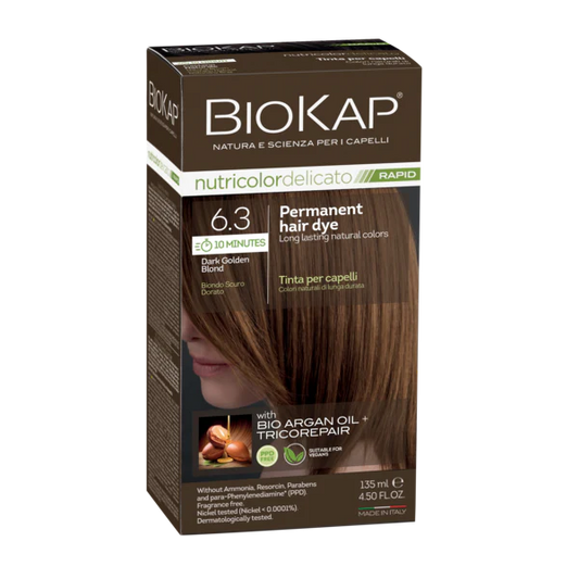 BioKap Delicato Rapid Permanent Hair Dye (Vegan) - Dark Golden Blond 6.3