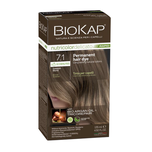 BioKap Delicato Rapid Permanent Hair Dye (Vegan) - Swedish Blond 7.1