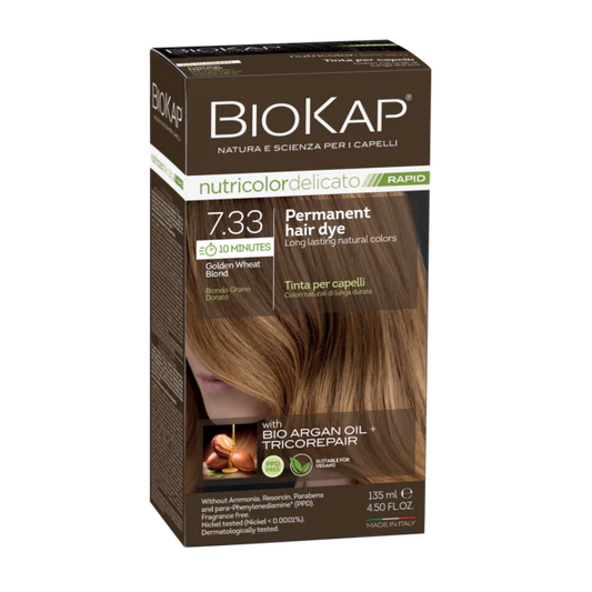 BioKap Delicato Rapid Permanent Hair Dye (Vegan) - Golden Wheat Blond 7.33
