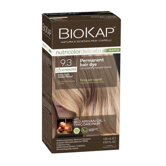 BioKap Delicato Rapid Permanent Hair Dye (Vegan) - 9.3 Light Golden Blond