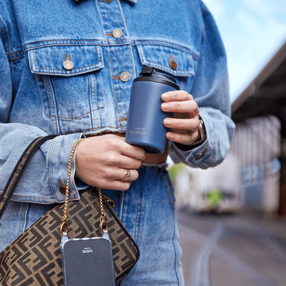 Fressko Bino Reusable Coffee Cup 230mL - Ceramic Lined Denim