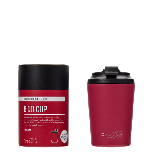Fressko Bino Reusable Coffee Cup 230ml Rouge