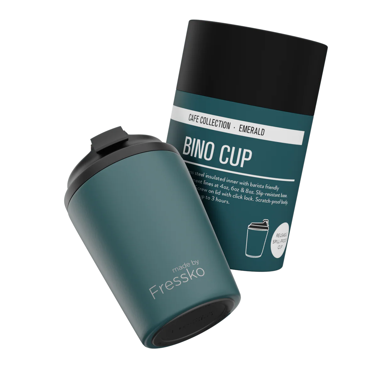 Fressko Bino Reusable Coffee Cup 230ml Emerald