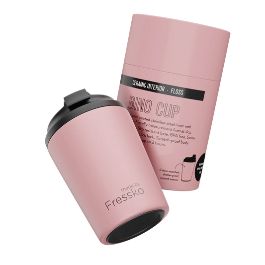 Fressko Bino Reusable Coffee Cup 230mL - Ceramic Lined  Floss