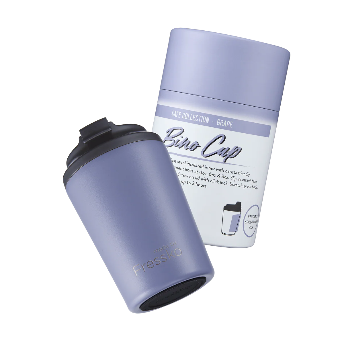 Fressko Bino Reusable Coffee Cup 230ml Grape