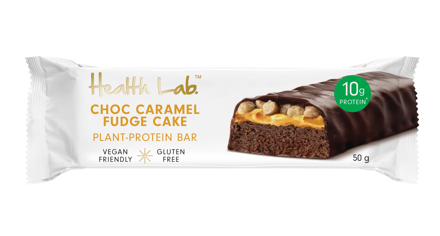 Health Lab Plant Protein Bar Choc Caramel Fudge Cake 50g