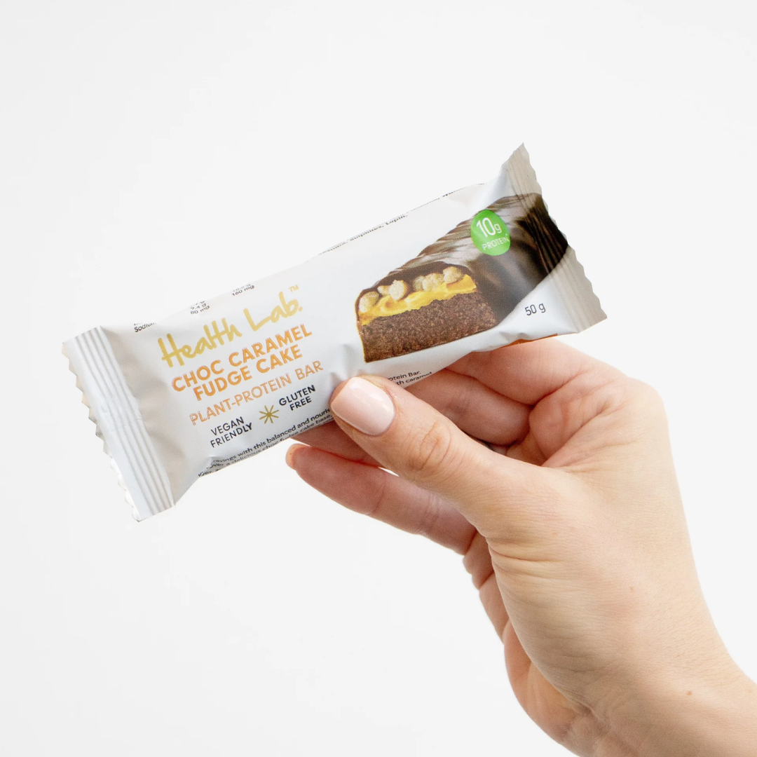 Health Lab Plant Protein Bar Choc Caramel Fudge Cake 50g