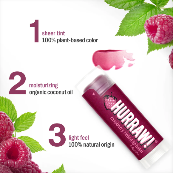 Hurraw! Lip Balm Raspberry Tinted 4.8g