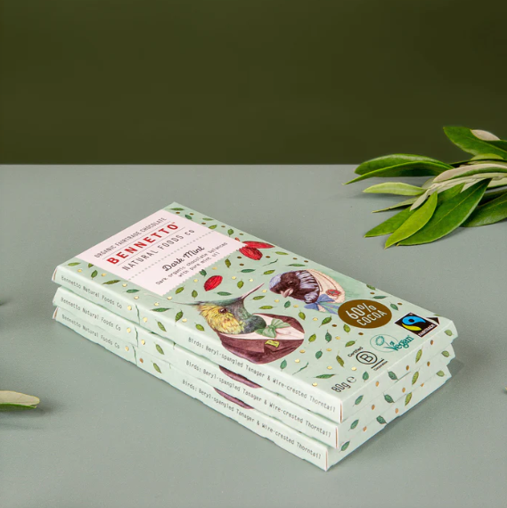 Bennetto Dark Mint Organic Chocolate Block 80g