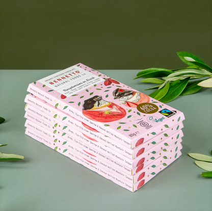 Bennetto Raspberries in Dark Organic Chocolate Block 80g
