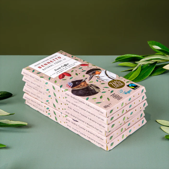 Bennetto Dark Coffee Organic Chocolate Block 80g