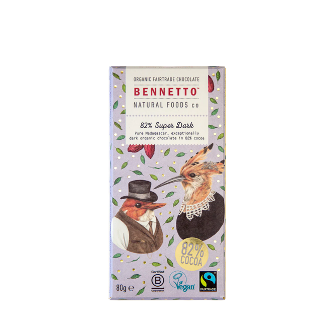 Bennetto 82% Super Dark Chocolate Block 80g