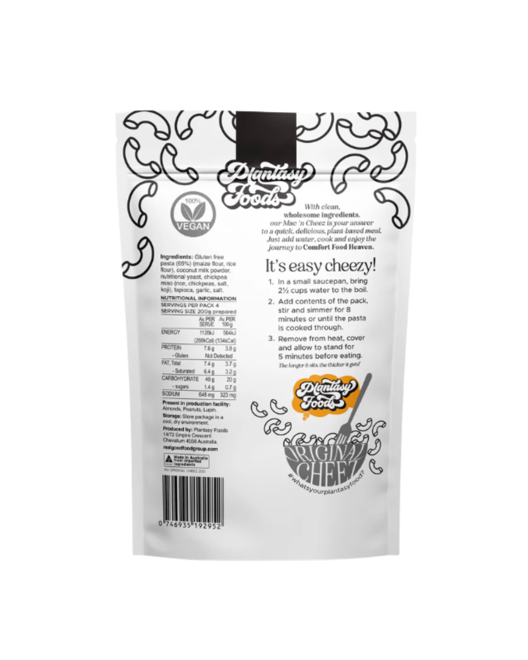 Plantasy Foods Mac N Cheez Original