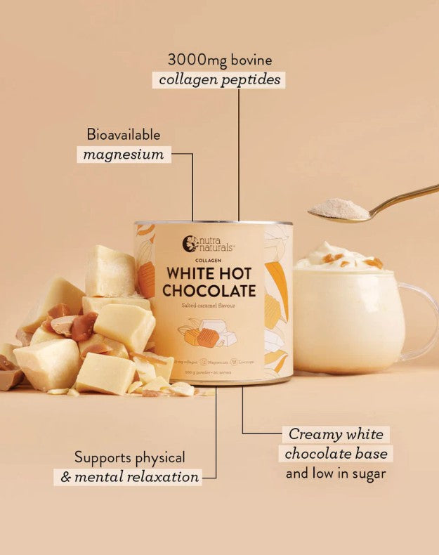 Collagen Salted Caramel White Hot Chocolate 200g