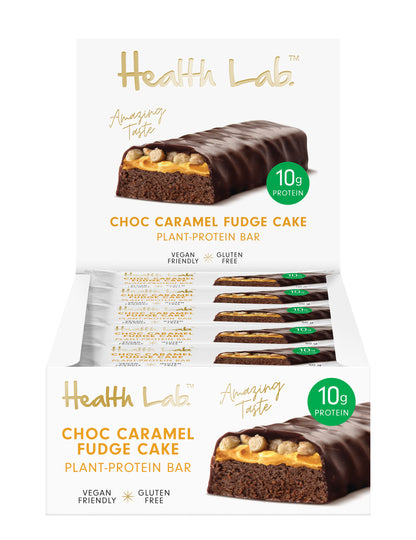 Health Lab Plant Protein Bar Choc Caramel Fudge Cake 50g