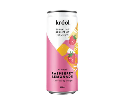 Kreol Sparkling Real Fruit Infusion Raspberry Lemonade 330ml