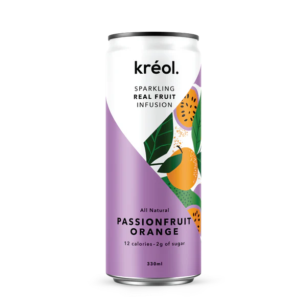Kreol Sparkling Real Fruit Infusion Passionfruit Orange 330ml