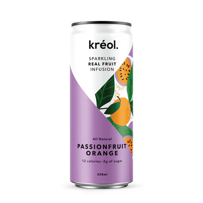 Kreol Sparkling Real Fruit Infusion Passionfruit Orange 330ml