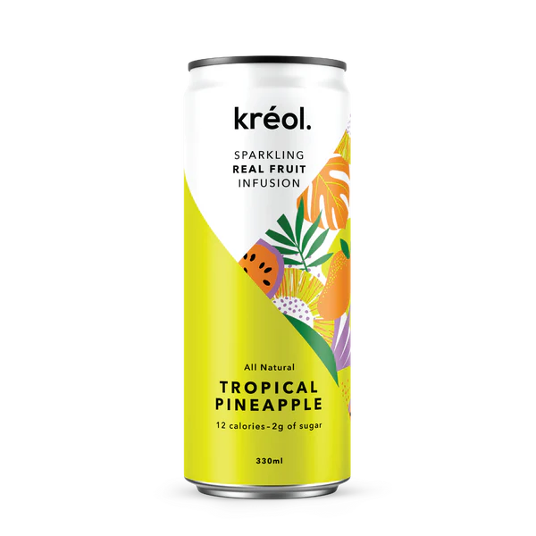 Kreol Sparkling Real Fruit Infusion Tropical Pineapple 330ml